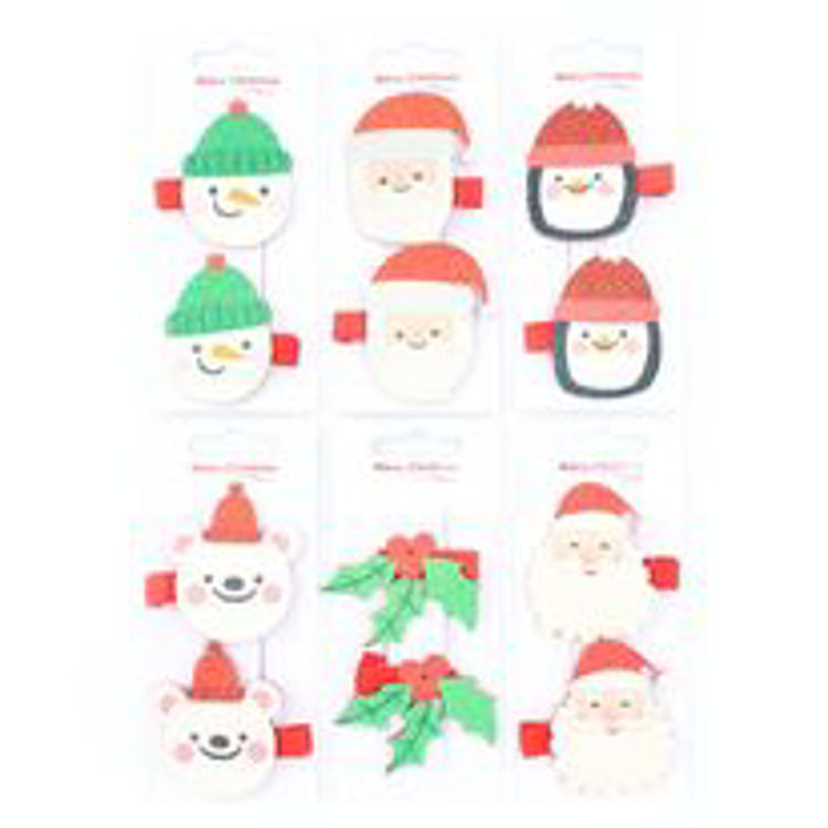 Picture of 86066 ASSORTED CHRISTMAS HAIR CLIPS 3.5CM
